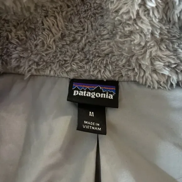 Patagonia Vest Jacket Adult M Gray Los Gatos Fuzzy Fleece Pile Logo Casual Women - Picture 3 of 7